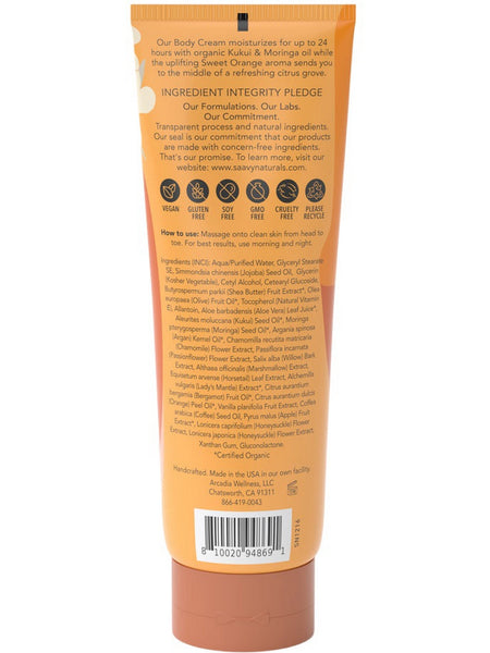 Saavy Naturals, Body Cream, Sweet Orange, 8.5 fl oz