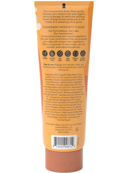 Saavy Naturals, Body Wash, Sweet Orange, 8.5 fl oz