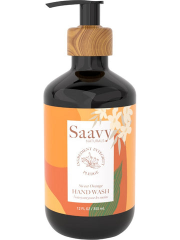 Saavy Naturals, Hand Wash, Sweet Orange, 12 fl oz