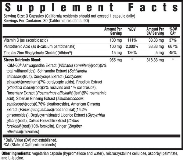 Seeking Health, Stress Nutrients (Formerly Adrenal Nutrients), 90 vegetarian capsules