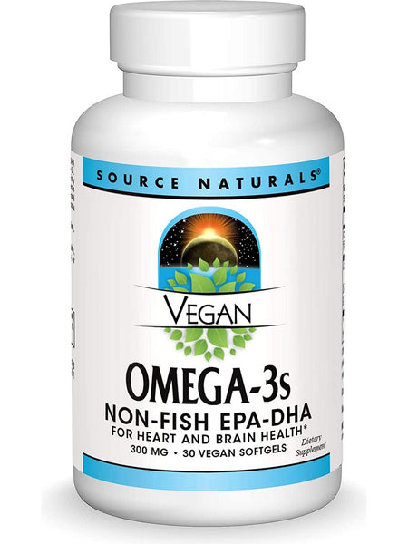 Source Naturals, Vegan Omega-3s EPA-DHA 300 mg, 30 vegetarian softgels