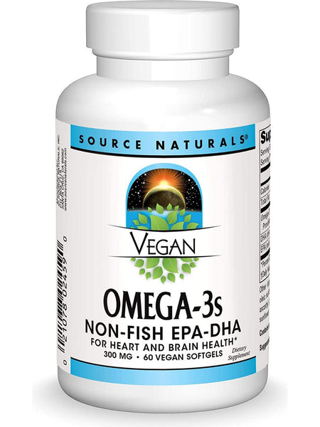 Source Naturals, Vegan Omega-3s EPA-DHA 300 mg, 60 vegetarian softgels