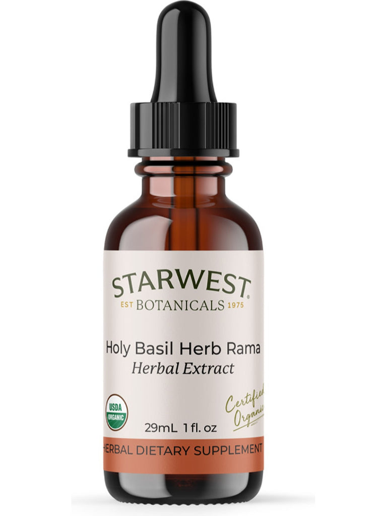 Starwest Botanicals, Holy Basil Leaf (Rama) Extract Organic, 1 fl oz