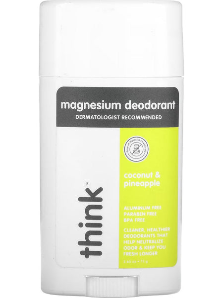 Think, Magnesium Deodorant, Coconut and Pineapple, 2.65 oz