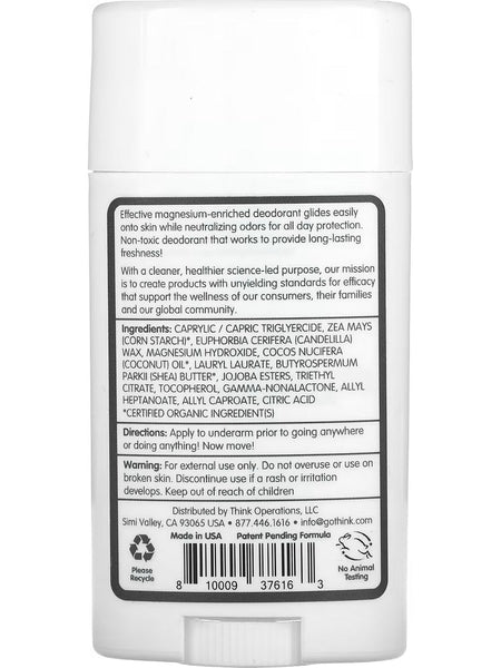 Think, Magnesium Deodorant, Coconut and Pineapple, 2.65 oz