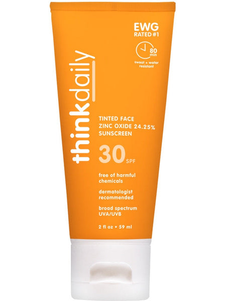 Think, Thinkdaily Tinted Face Zinc Oxide 24.25% Sunscreen SPF 30, 2 fl oz