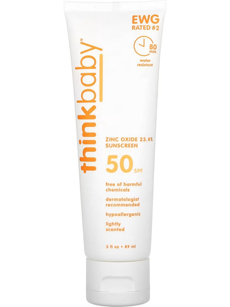 Think, Thinkbaby Zinc Oxide 23.4% Sunscreen SPF 50, 3 fl oz