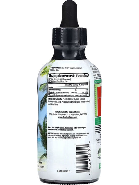 Tropical Oasis, Ultra Max B-12 5000 Mcg Vitamin B12 Methylcobalamin, Strawberry, 4 fl oz