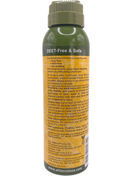 All Terrain, Kids Herbal Armor, Natural Insect Repellent, Deet-Free Spray, 3 oz
