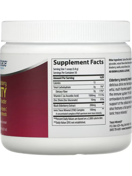 Trace Minerals, Elderberry Immunity Powder, Lemon Berry, 6.7 oz