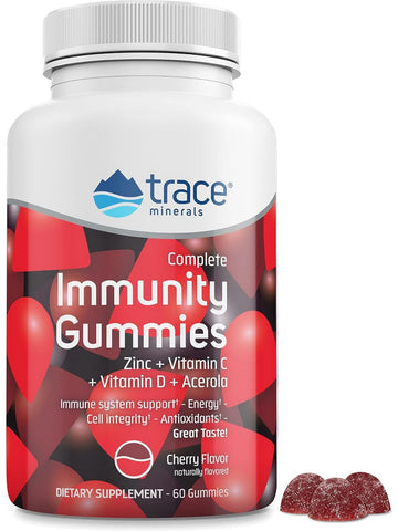 Trace Minerals, Immunity Gummies, Cherry Flavor, 60 Gummies