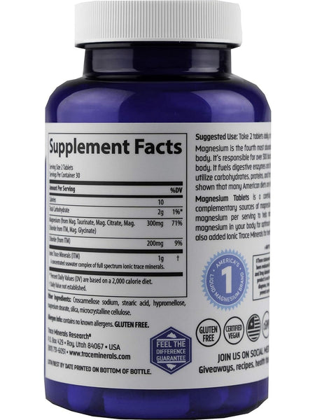 Trace Minerals, Magnesium Tablets, 300 mg, 60 Tablets