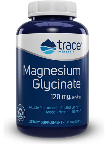 Trace Minerals, Magnesium Glycinate, 120 mg/serving, 90 Capsules