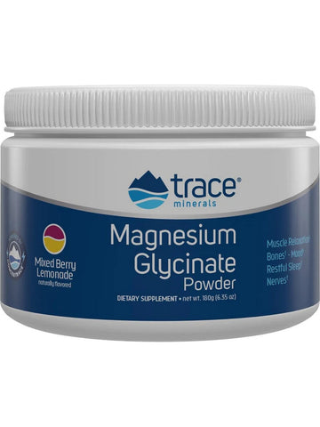 Trace Minerals, Magnesium Glycinate Powder, Mixed Berry Lemonade, 180 g