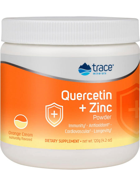 Trace Minerals, Quercetin + Zinc Powder, Orange Cream, 120 g