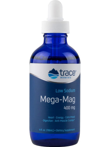 Trace Minerals, Low Sodium Mega Mag, 400 mg, 4 fl oz