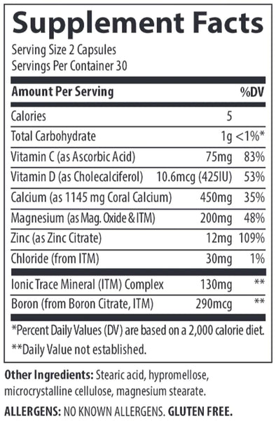 Trace Minerals, Coral Calcium, 60 vegetarian Capsules