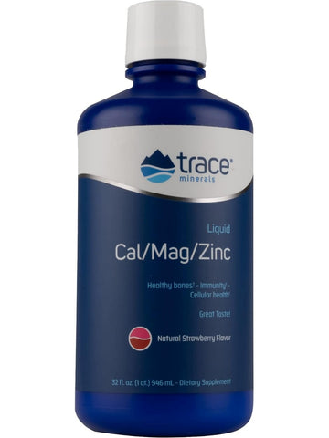 Trace Minerals, Liquid Cal/Mag/Zinc, Strawberry, 32 fl oz