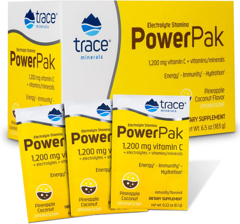 Trace Minerals, Electrolyte Stamina Power Pak, Pineapple Coconut, 30 Packets