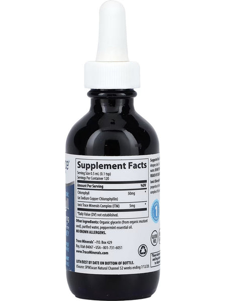 Trace Minerals, Concentrated Ionic Chlorophyll 6000 mg, Mint Flavor, 2 fl oz