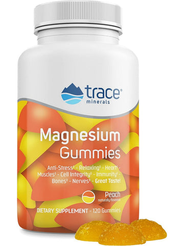 Trace Minerals, Magnesium Gummies, Peach, 120 Gummies