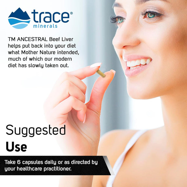 Trace Minerals, TMAncestral Grass Fed Beef Liver, 180 Capsules