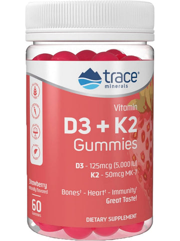 Trace Minerals, Vitamin D3 + K2 Gummies, 60 Gummies