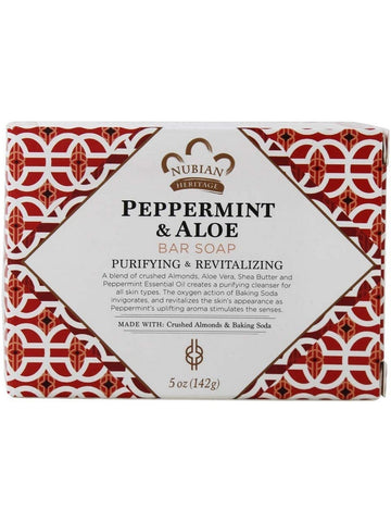 Nubian Heritage, Peppermint & Aloe Bar Soap, 5 oz