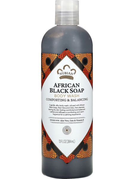 Nubian Heritage, African Black Soap Body Wash, 13 fl oz