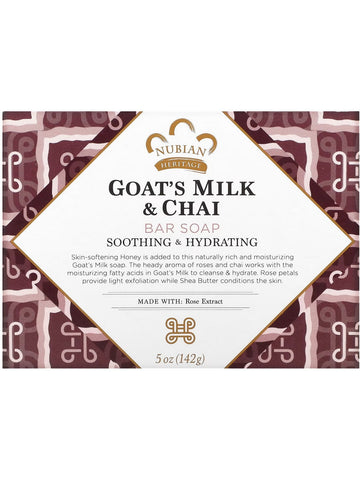 Nubian Heritage, Bar Soap Goat's Milk & Chai, 5 oz