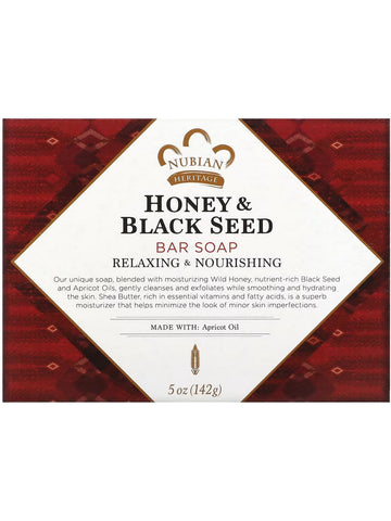 Nubian Heritage, Bar Soap Honey & Black Seed, 5 oz