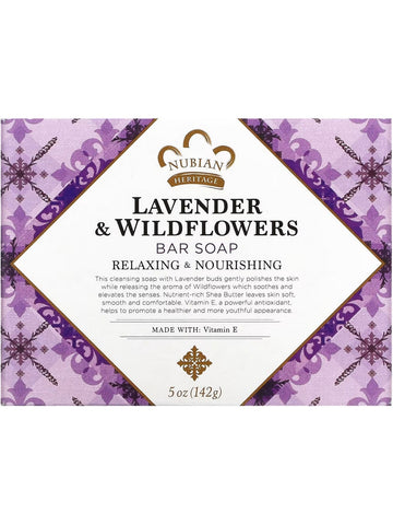 Nubian Heritage, Bar Soap Lavender & Wildflowers, 5 oz