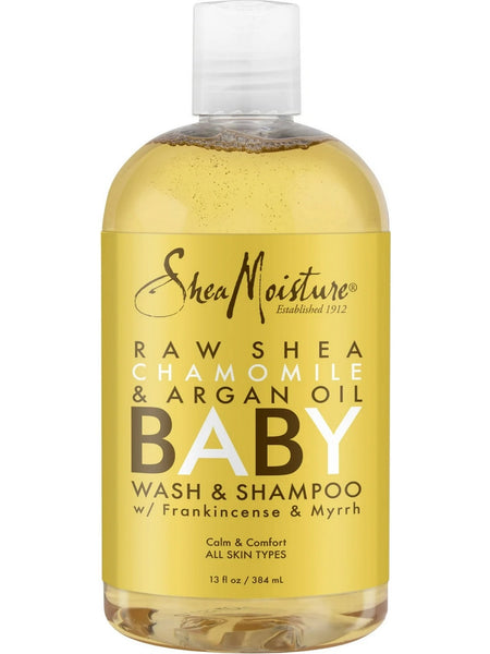 SheaMoisture, Raw Shea Chamomile and Argan Oil, Baby Wash and Shampoo with Frankincense and Myrrh, 13 fl oz