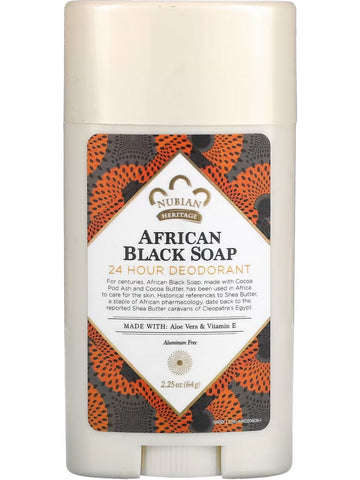 Nubian Heritage, Deodorant African Black Soap, 2.25 oz