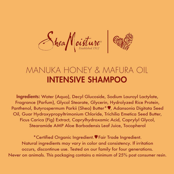 SheaMoisture, Manuka Honey and Mafura Oil, Intensive Hydration Shampoo with Fig Extract and Baobab Oil, 13 fl oz