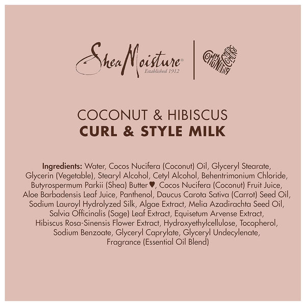 SheaMoisture, Coconut and Hibiscus, Curl and Style Milk with Silk Protein and Neem Oil, 8 fl oz