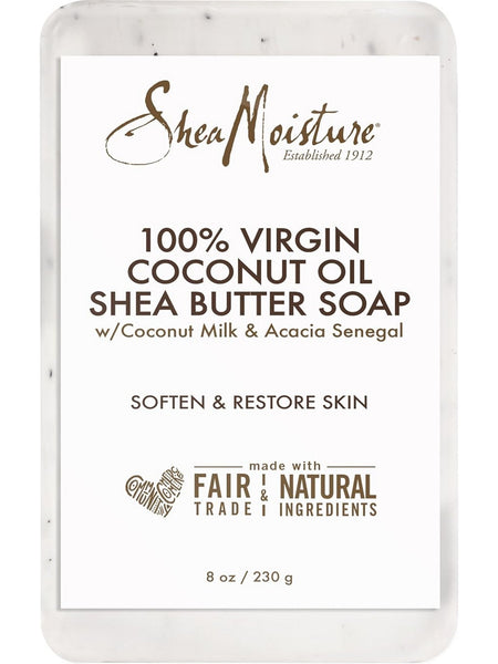 SheaMoisture, 100% Virgin Coconut Oil, Shea Butter Soap with Coconut Milk and Acacia Senegal, 8 oz