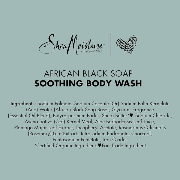 SheaMoisture, African Black Soap Soothing Body Wash with Oats, Aloe and Vitamin E, 13 fl oz