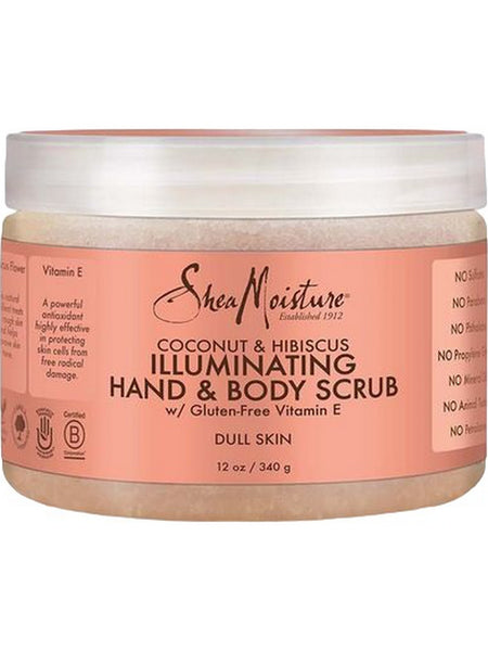 SheaMoisture, Coconut and Hibiscus, Illuminating Hand and Body Scrub with Gluten-Free Vitamin E, 12 oz