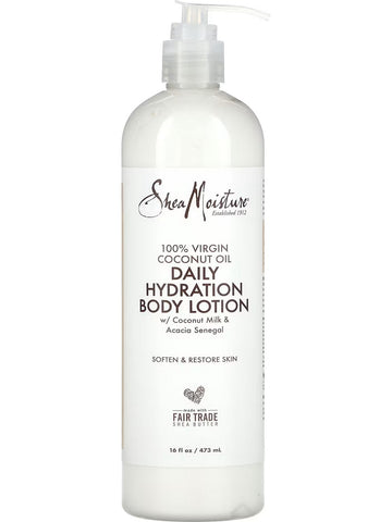 SheaMoisture, 100% Virgin Coconut Oil, Daily Hydration Body Lotion with Coconut Milk and Acacia Senegal, 16 fl oz