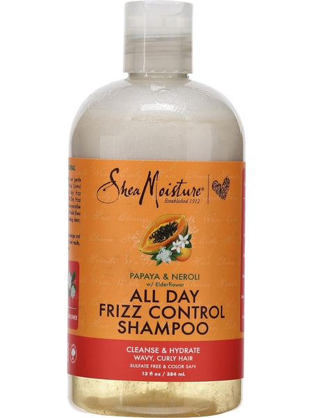 SheaMoisture, All Day Frizz Control Shampoo, Papaya and Neroli with Elderflower, 13 fl oz