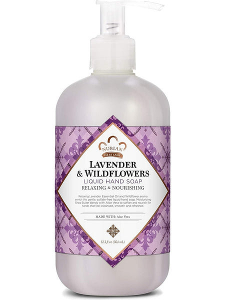 Nubian Heritage, Lavender & Wildflowers Liquid Hand Soap, 12.3 oz