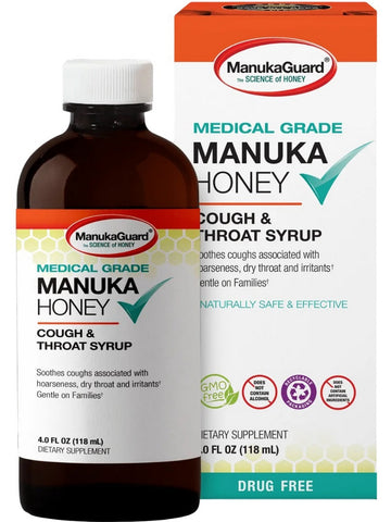 ManukaGuard, Medical Grade Manuka Honey, Cough and Throat Syrup, 4 fl oz