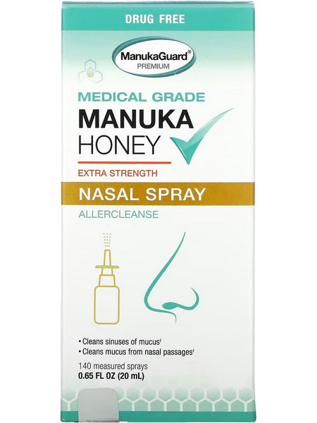 ManukaGuard, Medical Grade Manuka Honey, Nasal Spray Allercleanse, Extra Strength, 0.65 fl oz