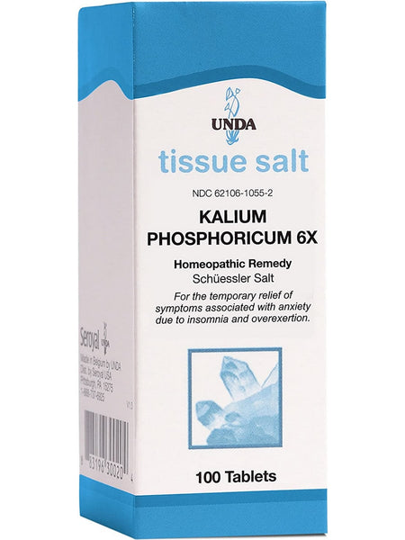 UNDA, Kalium Phosphoricum 6X Homeopathic Remedy, 100 Tablets