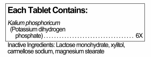 UNDA, Kalium Phosphoricum 6X Homeopathic Remedy, 100 Tablets