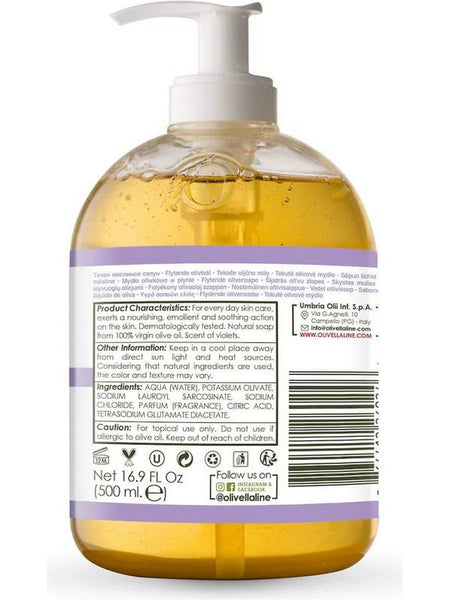 OLIVELLA, Liquid Face and Body Soap Pump, Violet, 16.9 fl oz