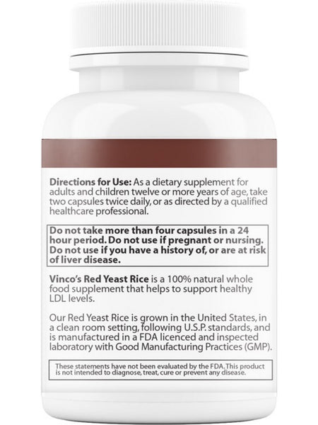 Vinco, Red Yeast Rice, 120 Vegetarian Capsules