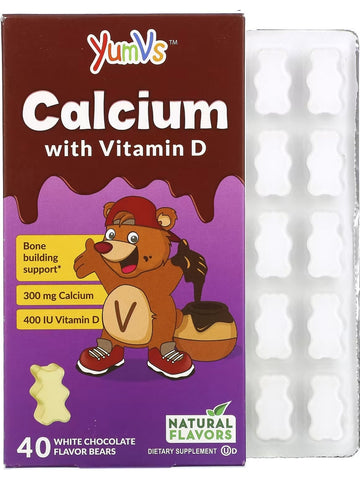 YumV's, Calcium with Vitamin D, 300mg, 400 IU, White Chocolate, 40 Flavor Bears