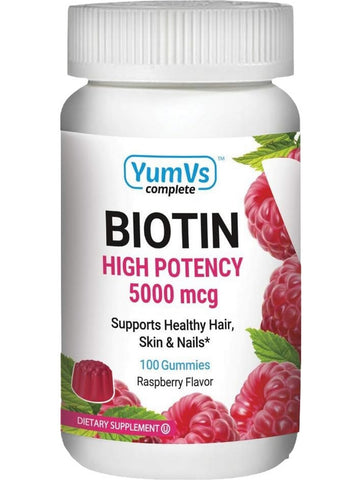 YumV's, Biotin High Potency, 5000 mcg, Raspberry, 100 Gummies